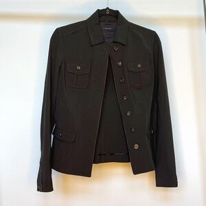 Elie Tahari Military-style blazer / utility jacket, dark olive, size 2